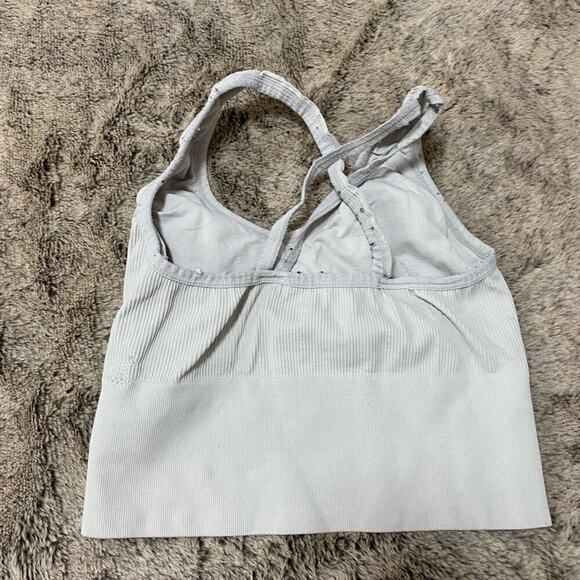 Shein Gray Ribbed Workout Bra | Sz S (NO SIZE TAG) - Picture 3 of 4